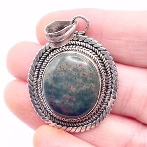 Bloodstone 925 Sterling Silver Pendant